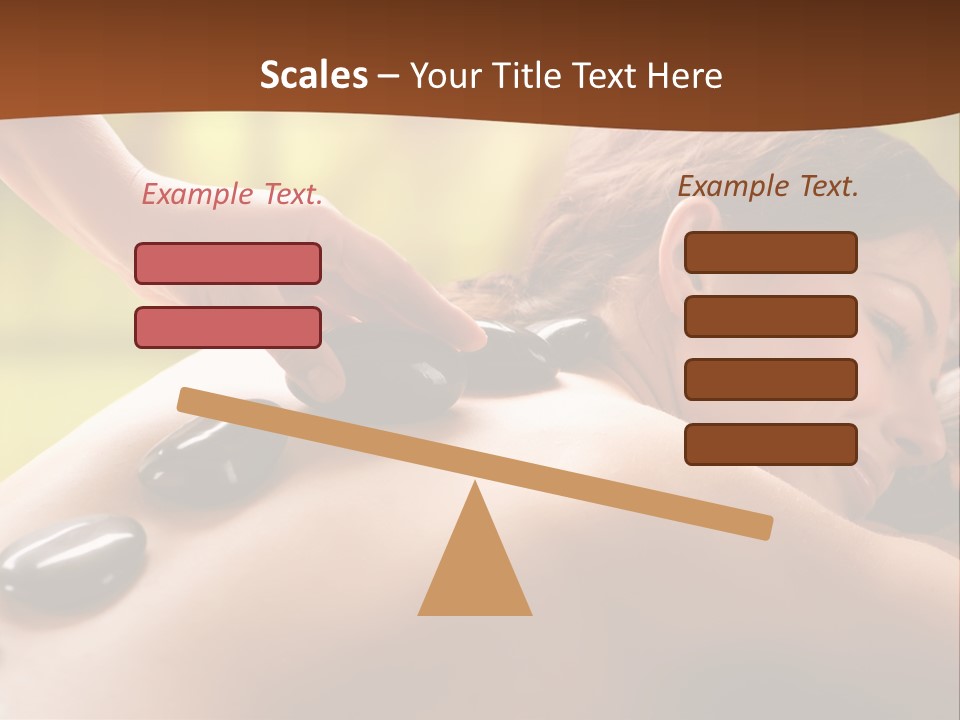 A Woman Getting A Hot Stone Massage At A Spa PowerPoint Template