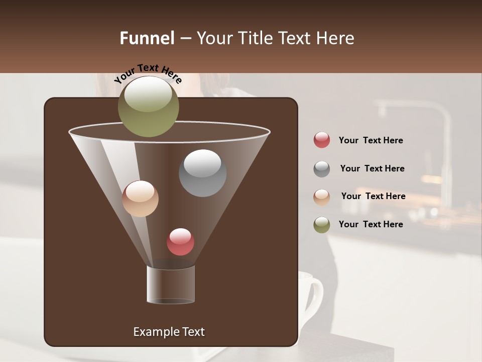 A Woman Sitting At A Table Using A Laptop Computer PowerPoint Template