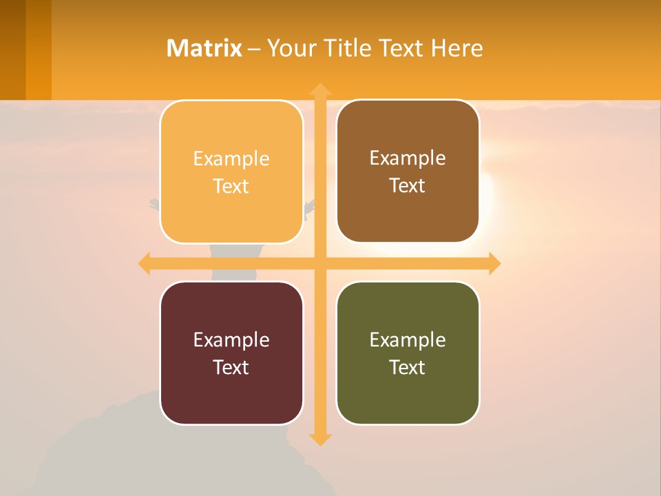 A Man Standing On Top Of A Hill With His Arms Outstretched PowerPoint Template