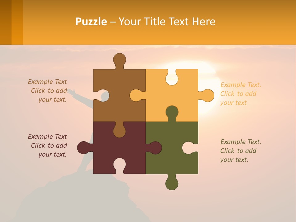 A Man Standing On Top Of A Hill With His Arms Outstretched PowerPoint Template