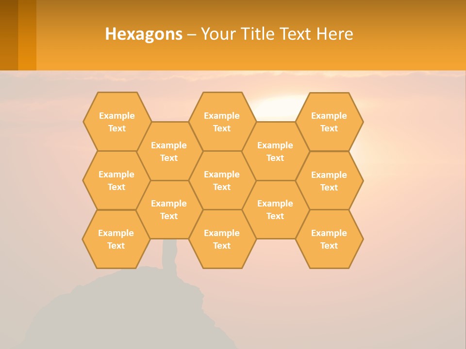 A Man Standing On Top Of A Hill With His Arms Outstretched PowerPoint Template