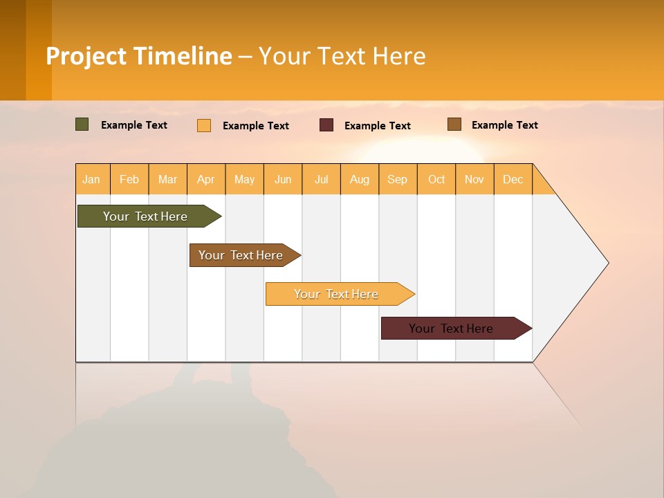 A Man Standing On Top Of A Hill With His Arms Outstretched PowerPoint Template