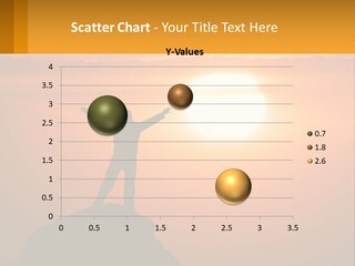 A Man Standing On Top Of A Hill With His Arms Outstretched PowerPoint Template