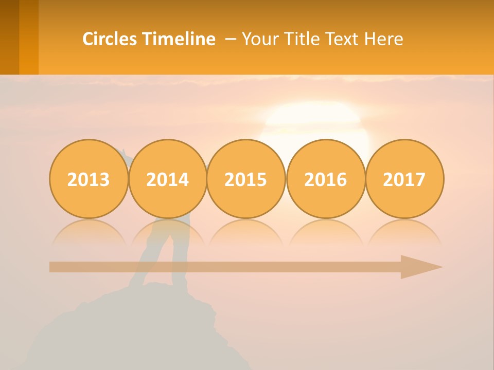 A Man Standing On Top Of A Hill With His Arms Outstretched PowerPoint Template