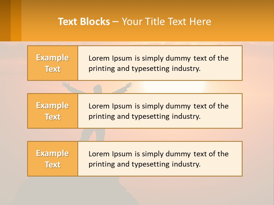 A Man Standing On Top Of A Hill With His Arms Outstretched PowerPoint Template