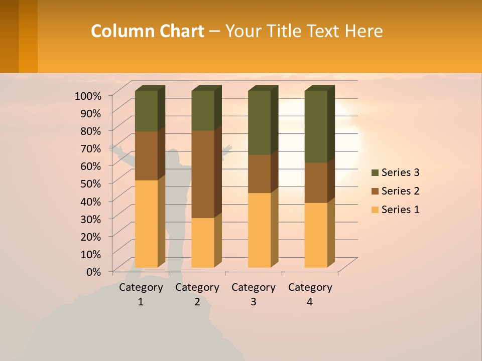 A Man Standing On Top Of A Hill With His Arms Outstretched PowerPoint Template