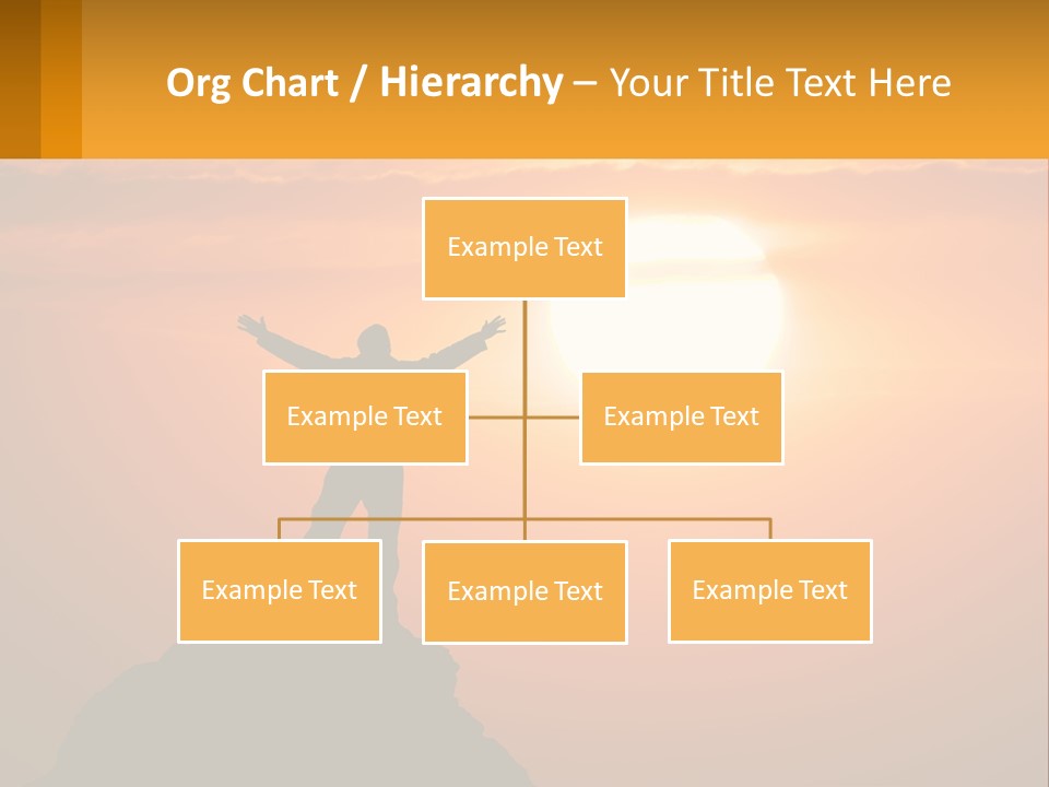 A Man Standing On Top Of A Hill With His Arms Outstretched PowerPoint Template
