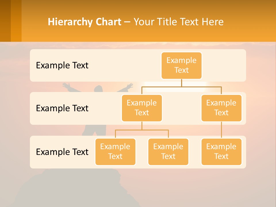 A Man Standing On Top Of A Hill With His Arms Outstretched PowerPoint Template