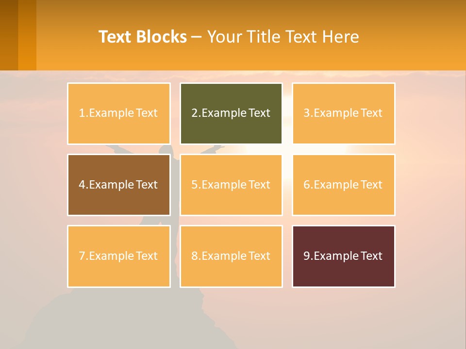 A Man Standing On Top Of A Hill With His Arms Outstretched PowerPoint Template