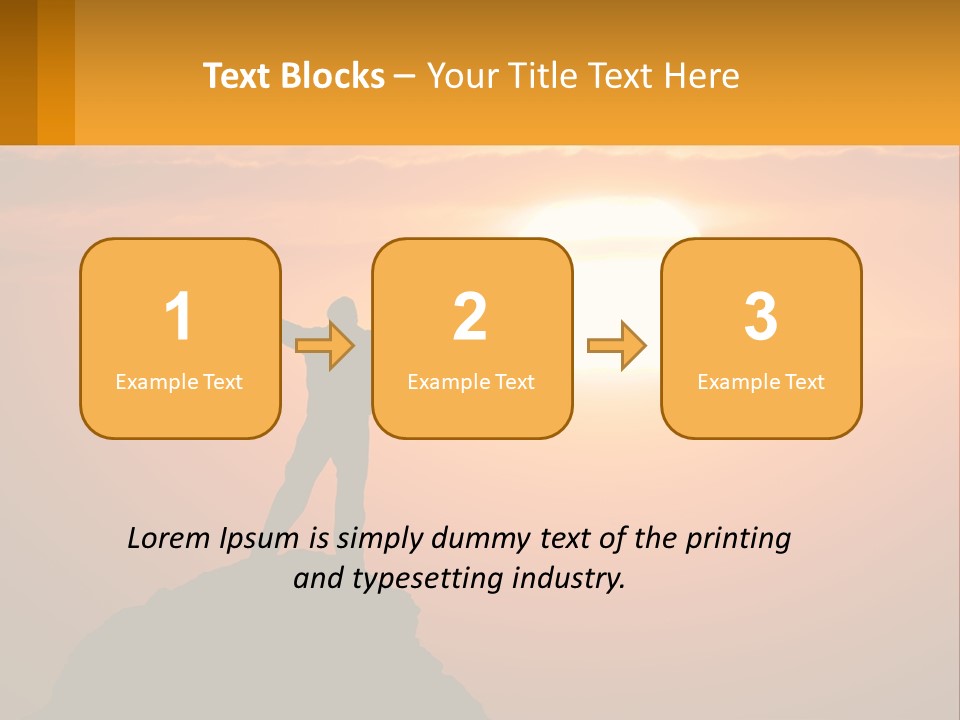 A Man Standing On Top Of A Hill With His Arms Outstretched PowerPoint Template