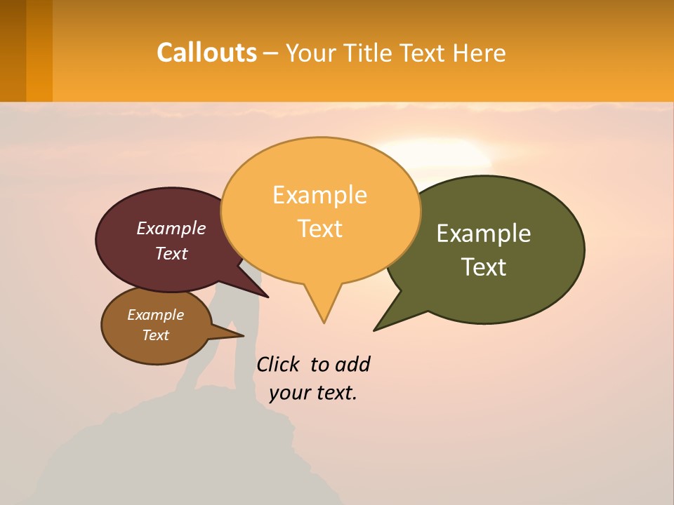 A Man Standing On Top Of A Hill With His Arms Outstretched PowerPoint Template