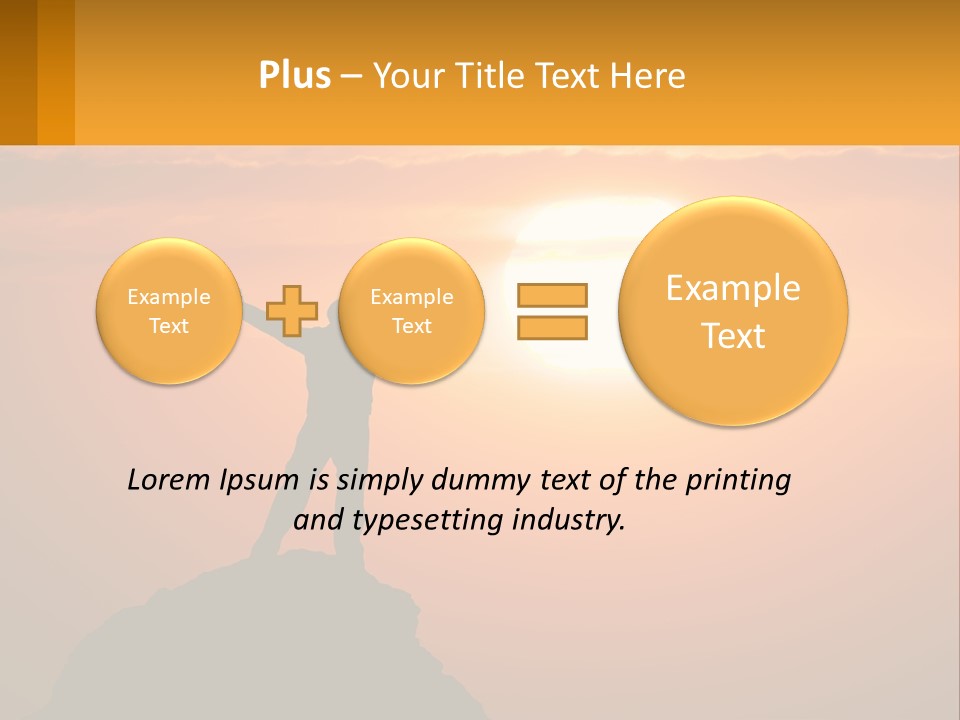 A Man Standing On Top Of A Hill With His Arms Outstretched PowerPoint Template