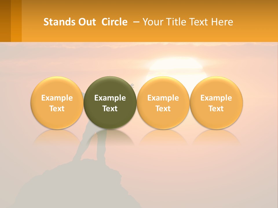 A Man Standing On Top Of A Hill With His Arms Outstretched PowerPoint Template