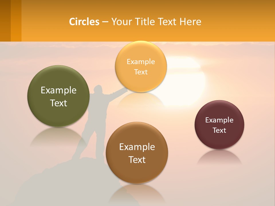 A Man Standing On Top Of A Hill With His Arms Outstretched PowerPoint Template