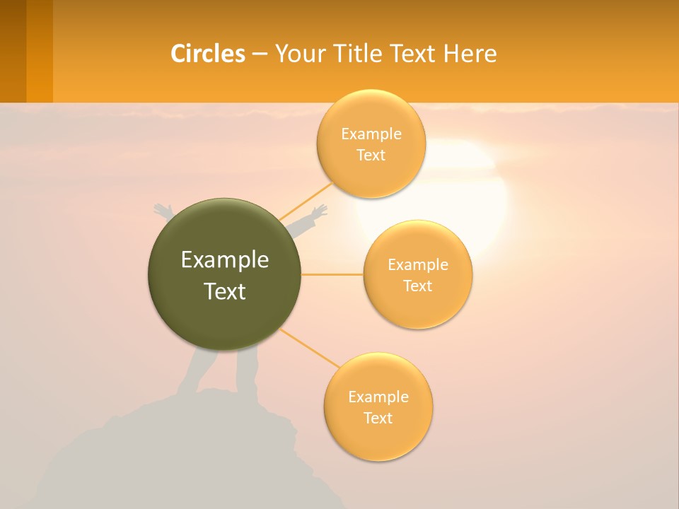 A Man Standing On Top Of A Hill With His Arms Outstretched PowerPoint Template