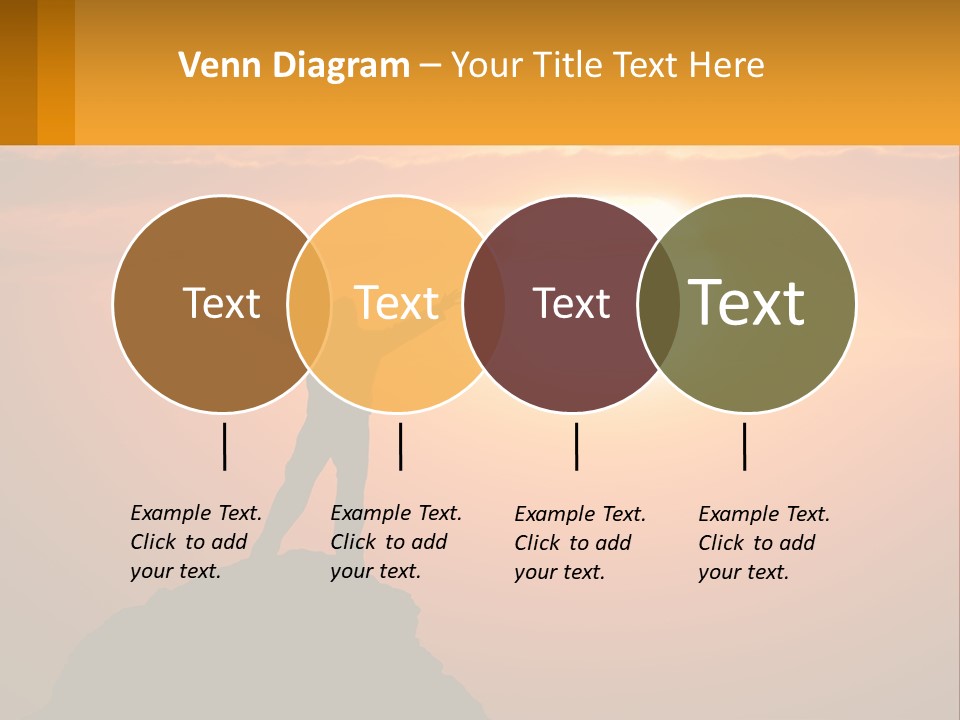 A Man Standing On Top Of A Hill With His Arms Outstretched PowerPoint Template