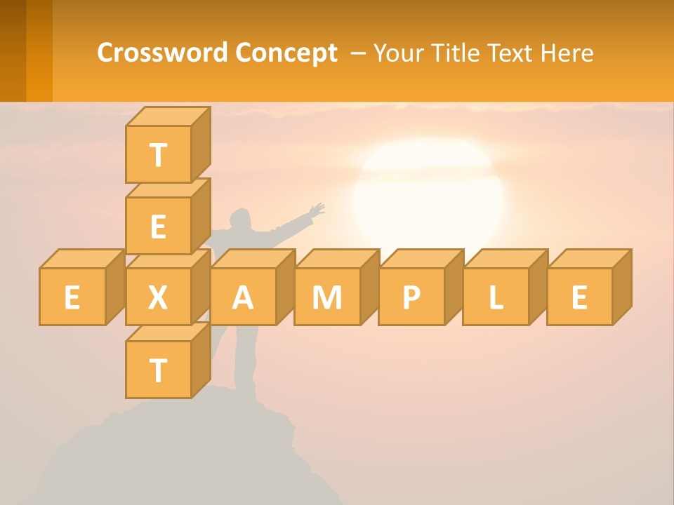 A Man Standing On Top Of A Hill With His Arms Outstretched PowerPoint Template