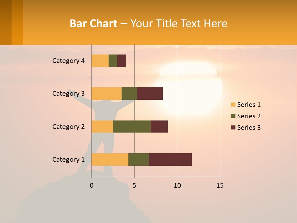 A Man Standing On Top Of A Hill With His Arms Outstretched PowerPoint Template