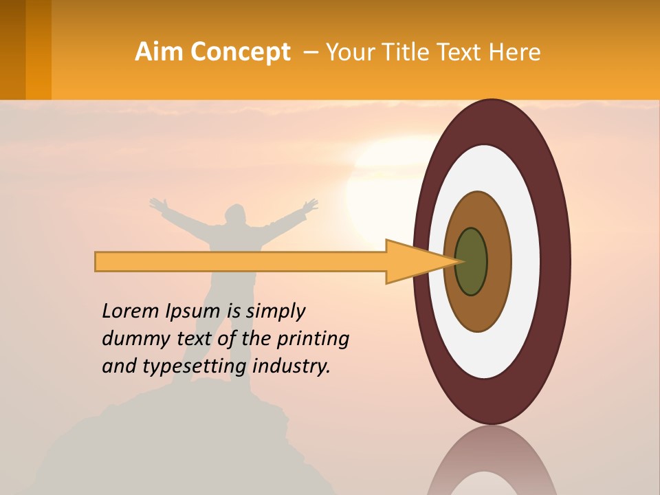 A Man Standing On Top Of A Hill With His Arms Outstretched PowerPoint Template