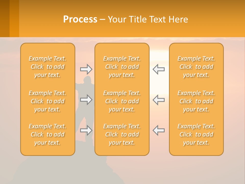 A Man Standing On Top Of A Hill With His Arms Outstretched PowerPoint Template