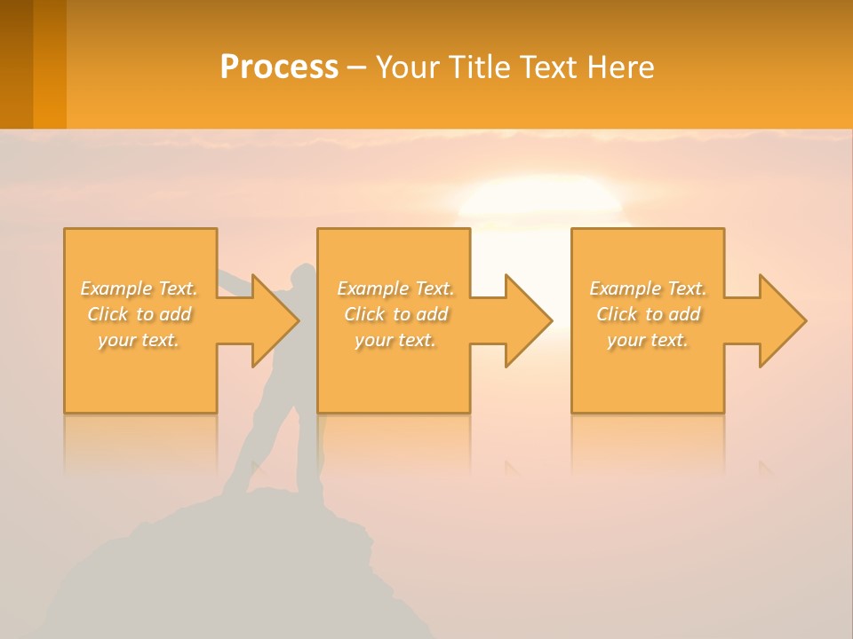 A Man Standing On Top Of A Hill With His Arms Outstretched PowerPoint Template