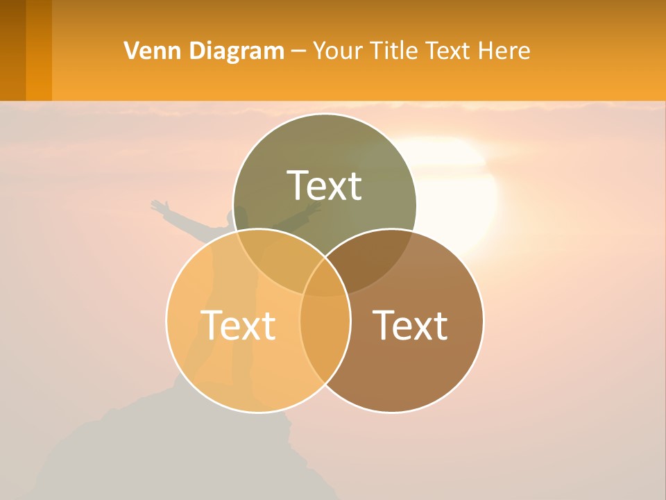 A Man Standing On Top Of A Hill With His Arms Outstretched PowerPoint Template