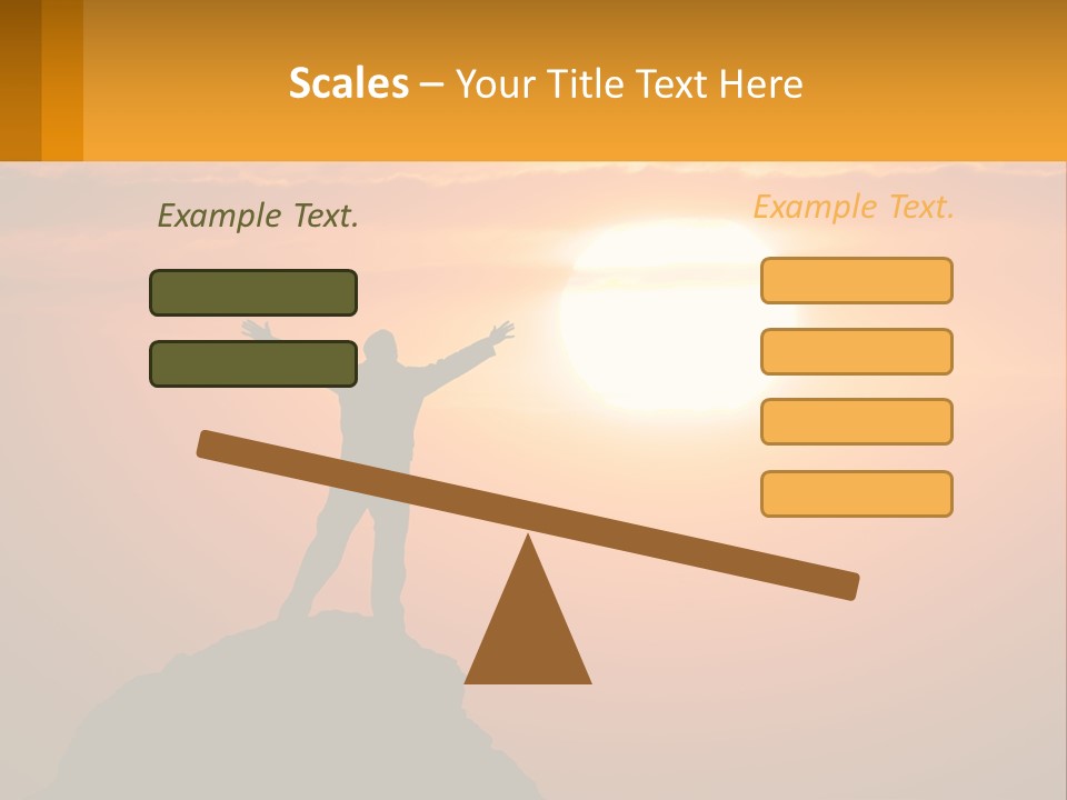 A Man Standing On Top Of A Hill With His Arms Outstretched PowerPoint Template