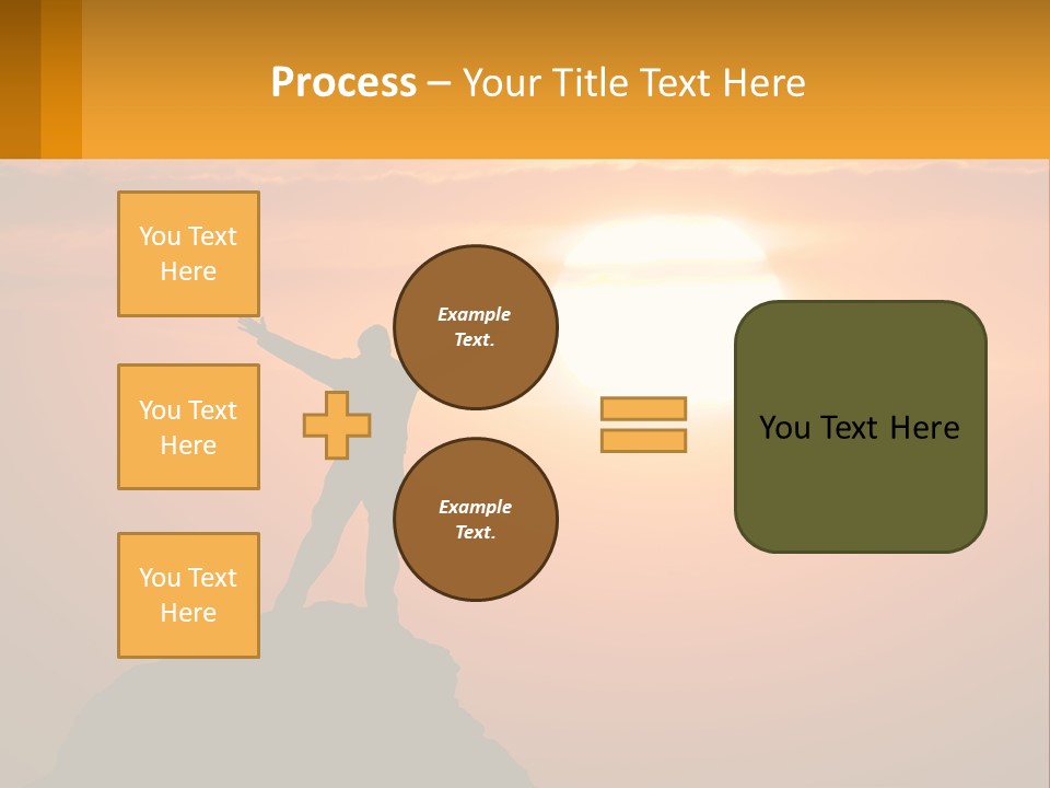A Man Standing On Top Of A Hill With His Arms Outstretched PowerPoint Template