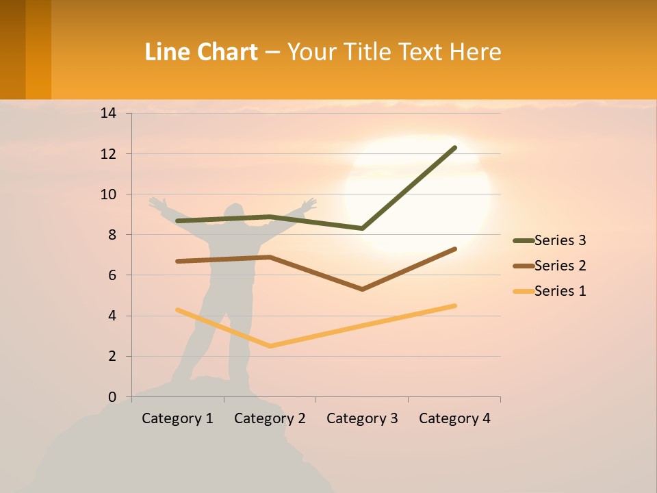 A Man Standing On Top Of A Hill With His Arms Outstretched PowerPoint Template