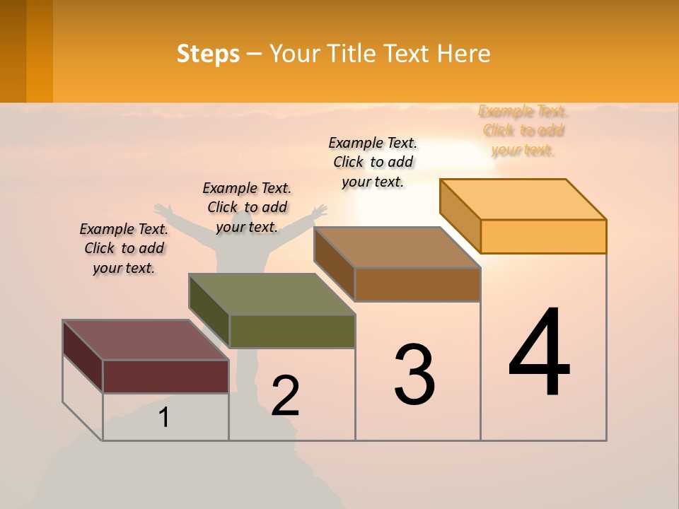 A Man Standing On Top Of A Hill With His Arms Outstretched PowerPoint Template