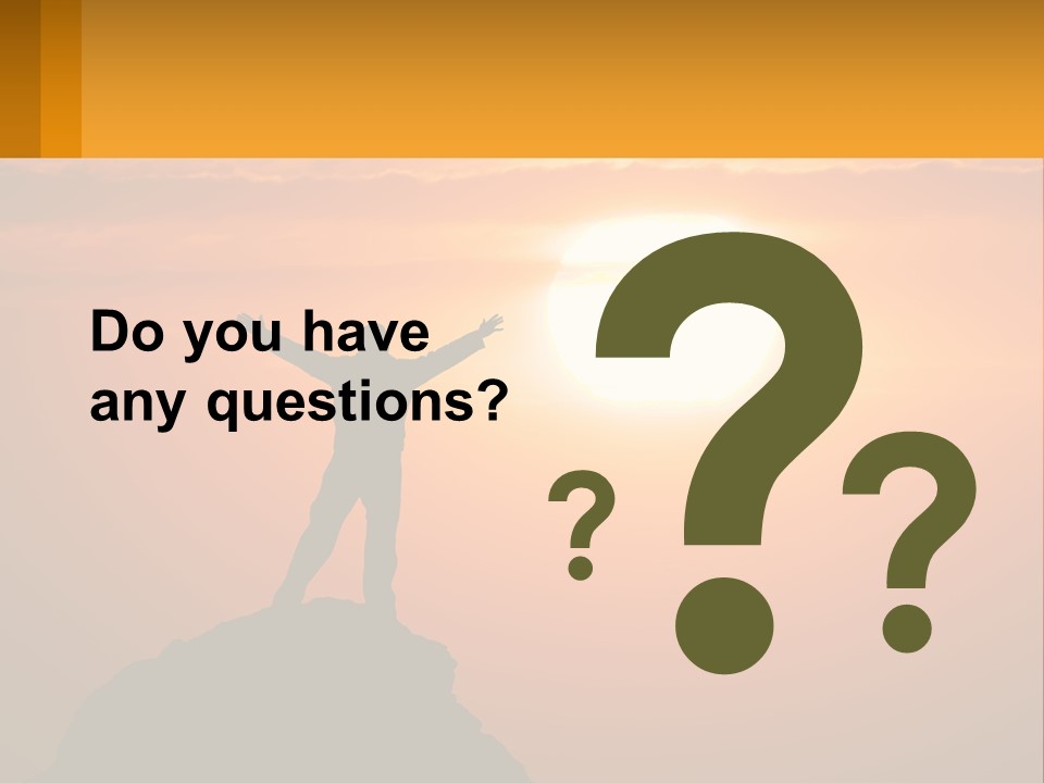 A Man Standing On Top Of A Hill With His Arms Outstretched PowerPoint Template