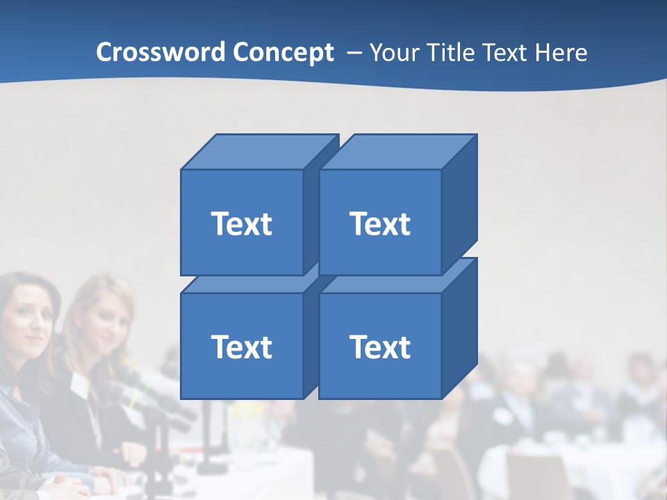 A Group Of People Sitting At A Table In Front Of Microphones PowerPoint Template
