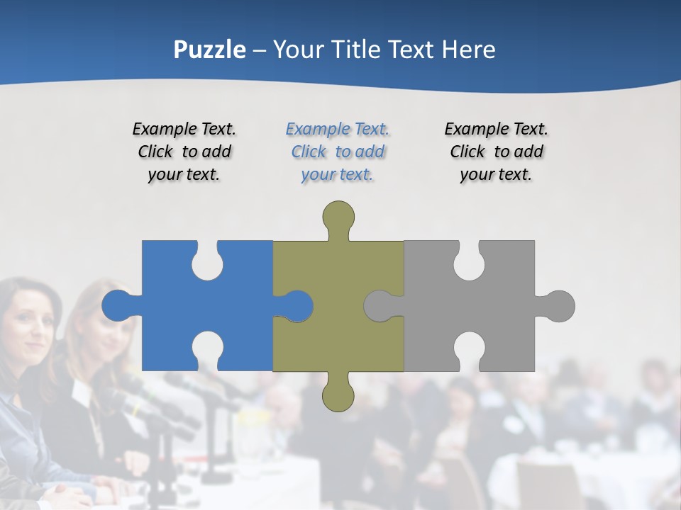 A Group Of People Sitting At A Table In Front Of Microphones PowerPoint Template