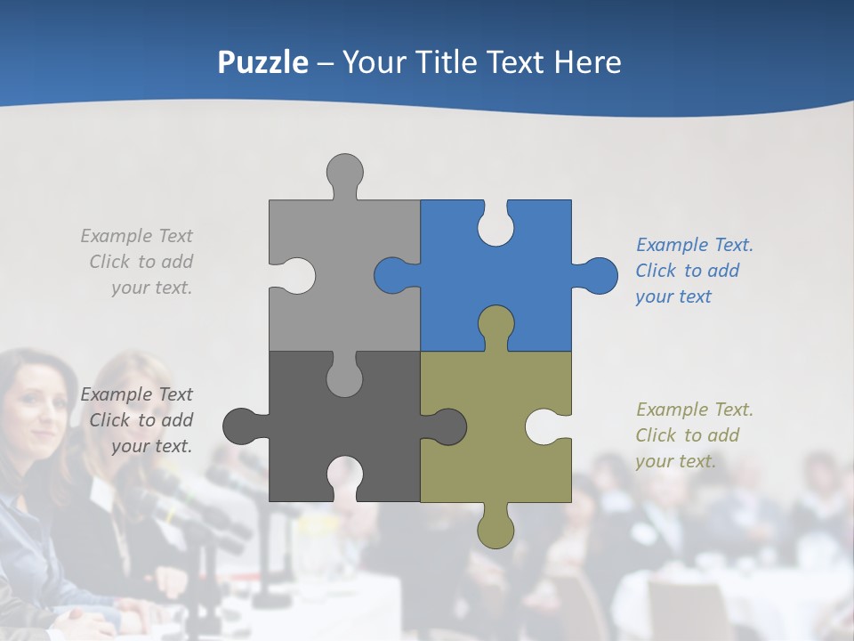 A Group Of People Sitting At A Table In Front Of Microphones PowerPoint Template