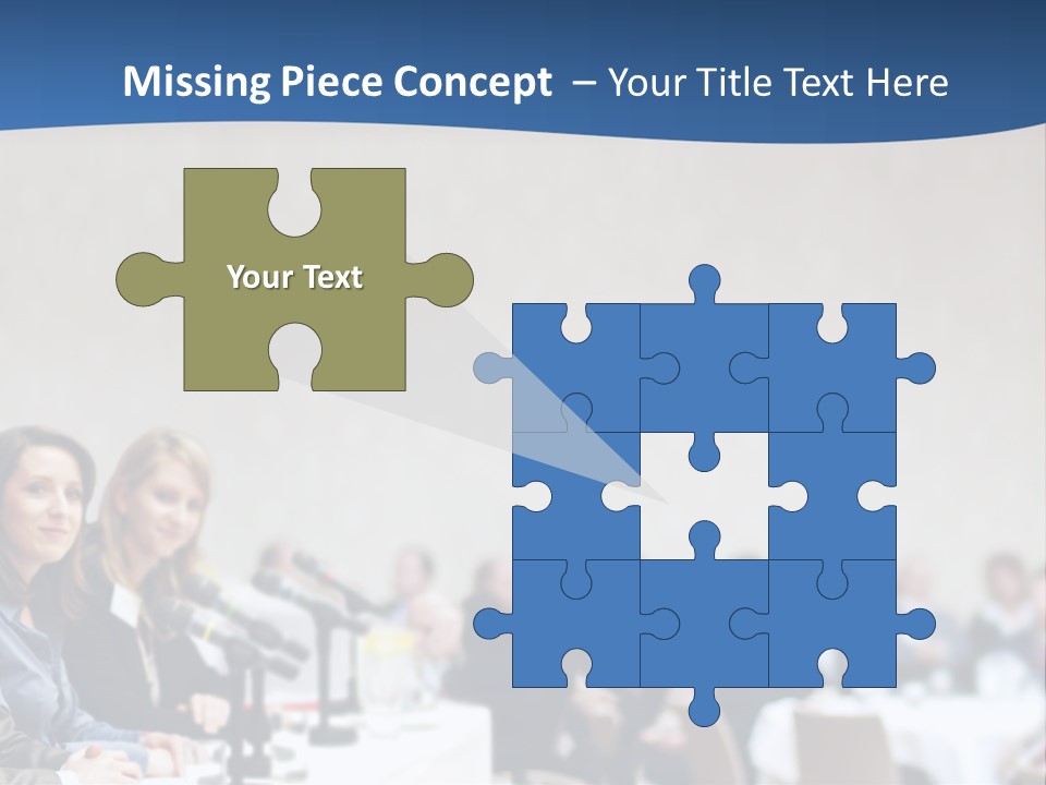 A Group Of People Sitting At A Table In Front Of Microphones PowerPoint Template