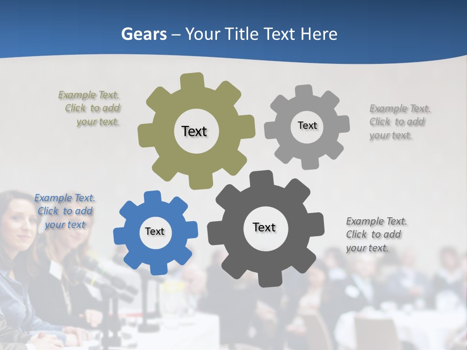 A Group Of People Sitting At A Table In Front Of Microphones PowerPoint Template