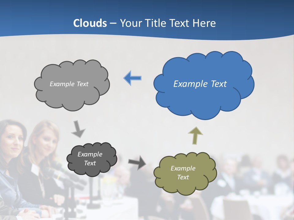 A Group Of People Sitting At A Table In Front Of Microphones PowerPoint Template