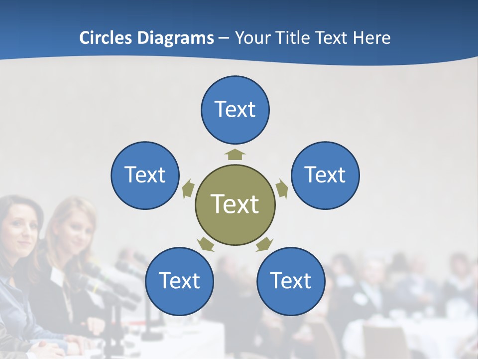 A Group Of People Sitting At A Table In Front Of Microphones PowerPoint Template