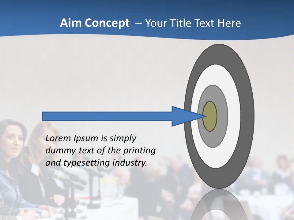 A Group Of People Sitting At A Table In Front Of Microphones PowerPoint Template