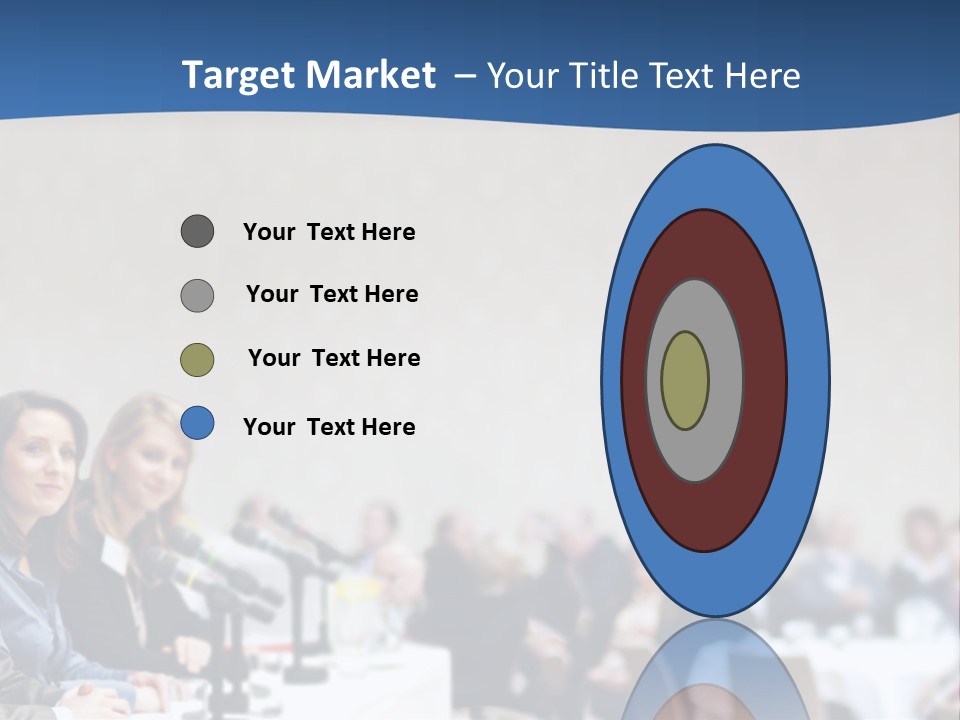 A Group Of People Sitting At A Table In Front Of Microphones PowerPoint Template