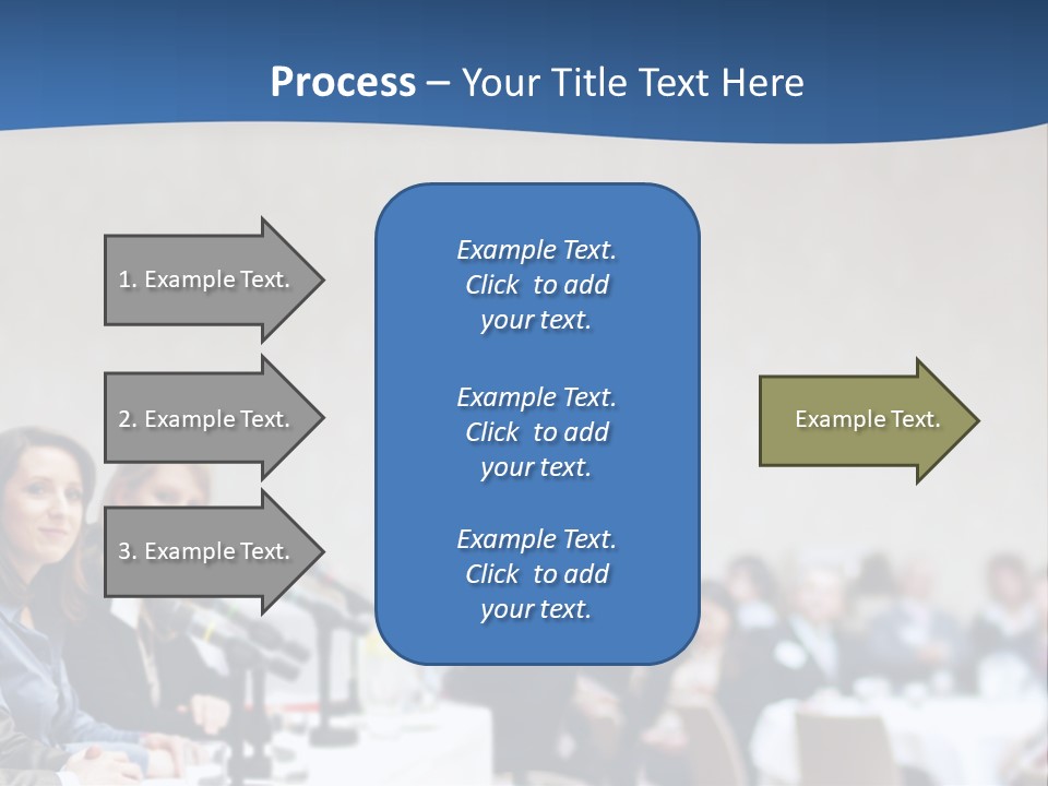 A Group Of People Sitting At A Table In Front Of Microphones PowerPoint Template