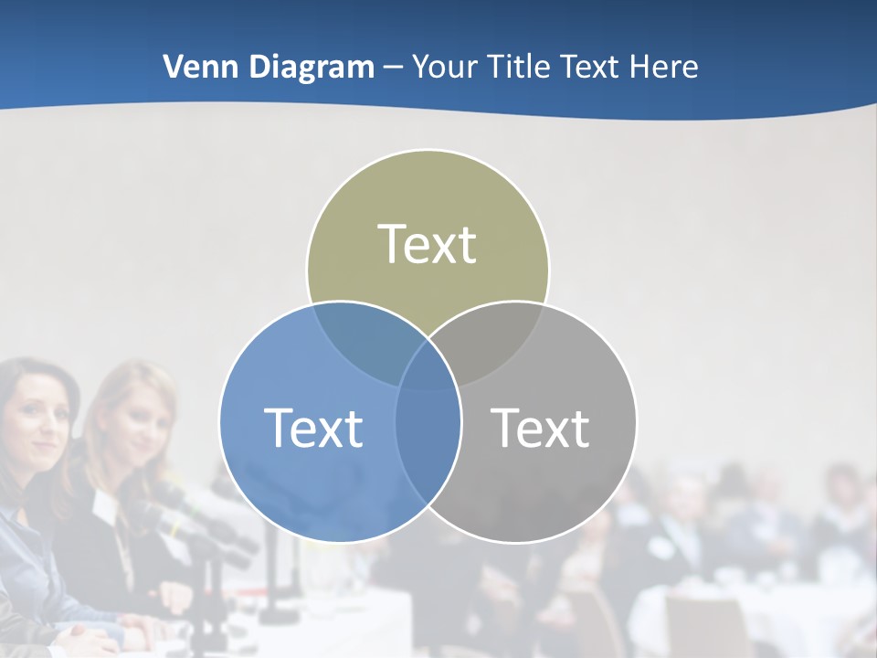 A Group Of People Sitting At A Table In Front Of Microphones PowerPoint Template