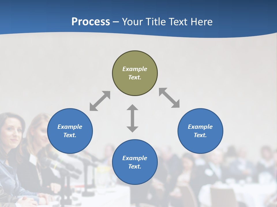 A Group Of People Sitting At A Table In Front Of Microphones PowerPoint Template