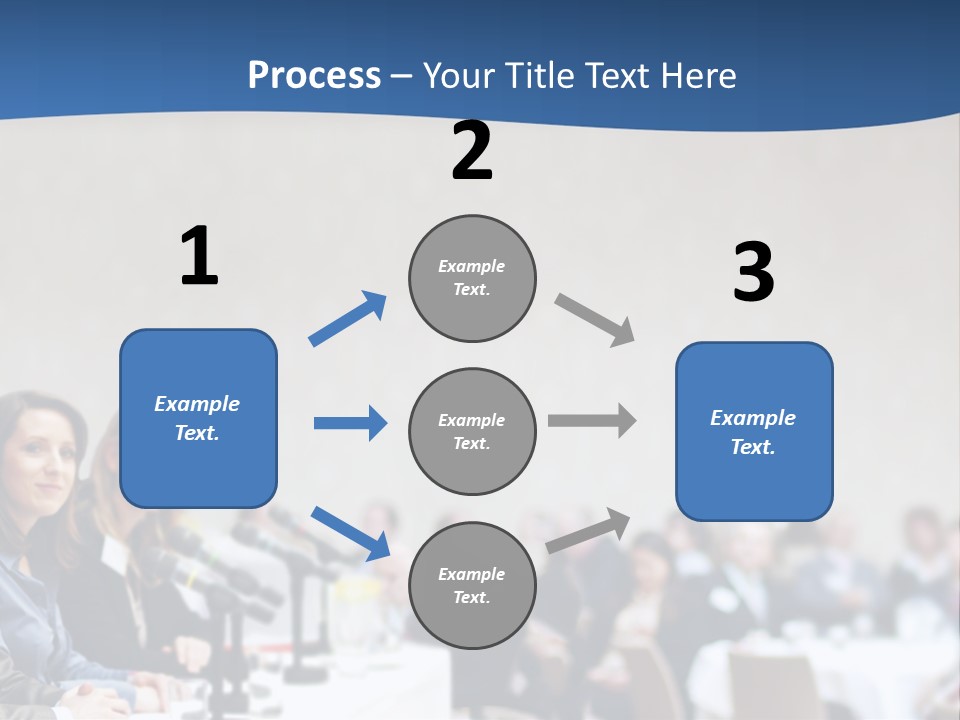 A Group Of People Sitting At A Table In Front Of Microphones PowerPoint Template