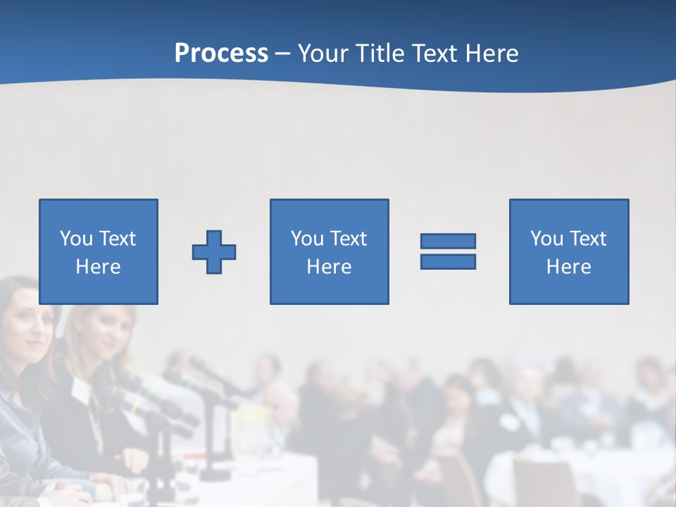 A Group Of People Sitting At A Table In Front Of Microphones PowerPoint Template