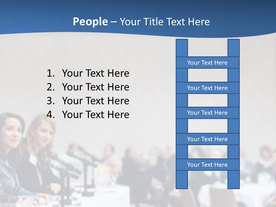 A Group Of People Sitting At A Table In Front Of Microphones PowerPoint Template