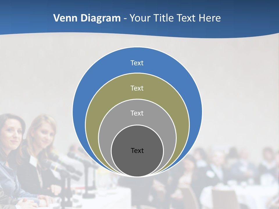 A Group Of People Sitting At A Table In Front Of Microphones PowerPoint Template