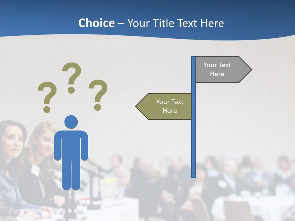 A Group Of People Sitting At A Table In Front Of Microphones PowerPoint Template