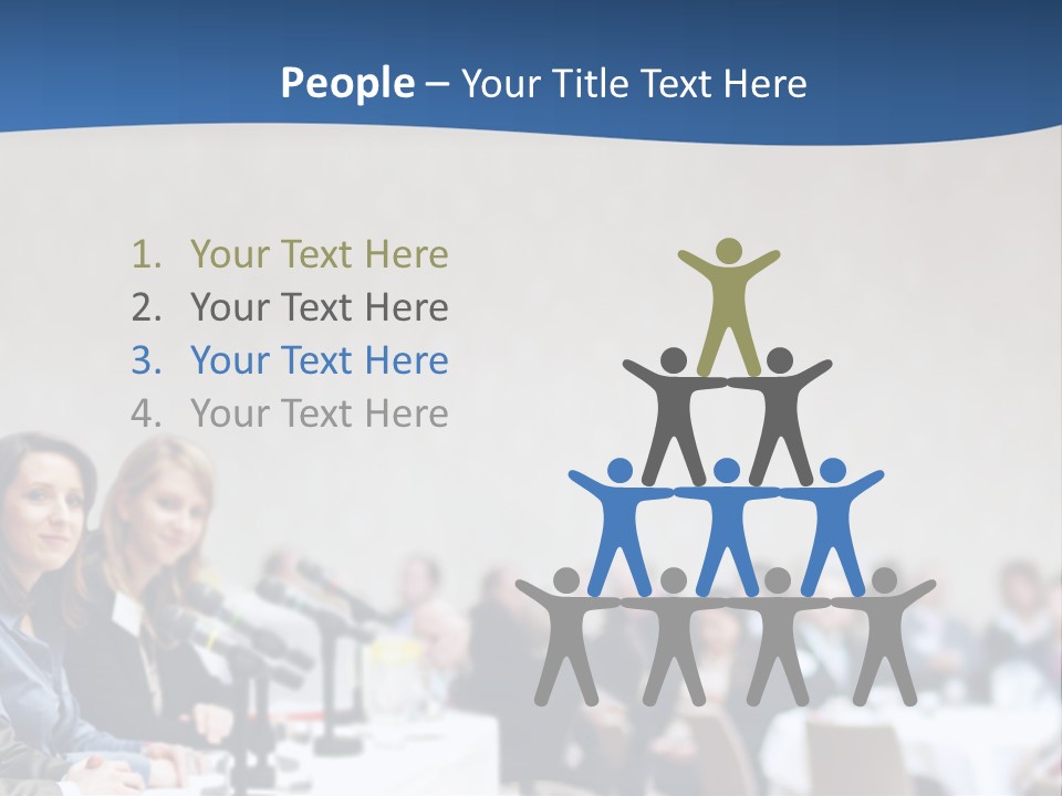 A Group Of People Sitting At A Table In Front Of Microphones PowerPoint Template