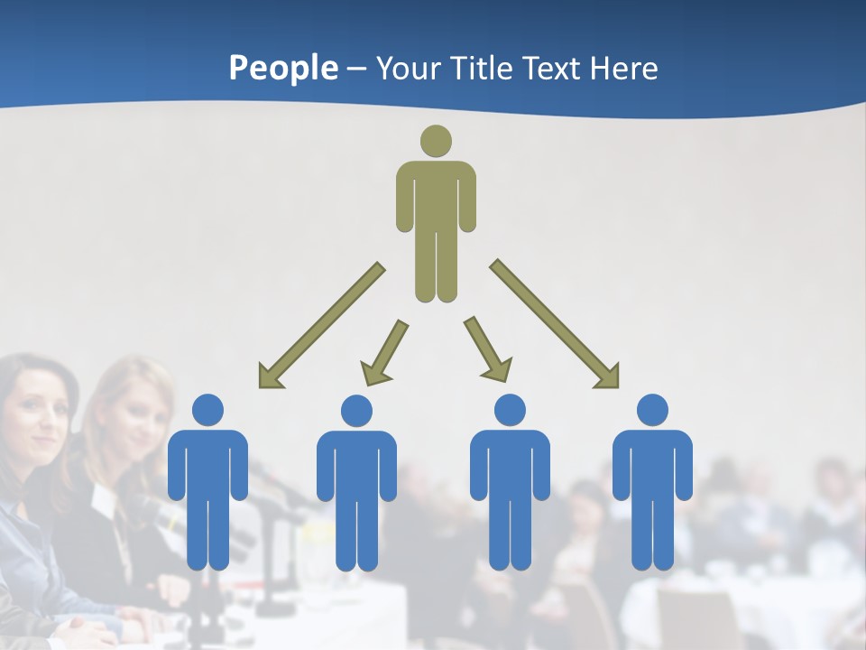 A Group Of People Sitting At A Table In Front Of Microphones PowerPoint Template